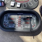 Casino Games 3-in-1 Portable Tabletop Roulette Wheel Cards Chips Vintage