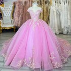 Quinceanera Dresses 3d Floral Off The Shoulder Party Sweet 16 Birthday Ball Gown