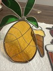 Vintage Food Lot Stained Glass Sun Catcher Malt Shake Ice Cream Apple Pineapple