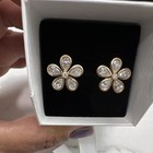 14k Yellow Gold Lab Diamonds Flower Stud Earrings 3 15ctw