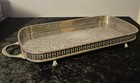 Sheffield Silver Plate Gallery Tray Ball   Claw Feet 22 6  X 9 2  A 1 Condition