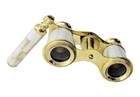 Antique French Mother Of Pearl   Brass Opera Glasses Working Binoculars Gift