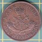 1852 Province Of Canada Half Penny Token Pc-5b2