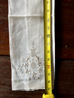 Vintage Fine Linen Kitchen Tea Guest Towel Embroidered Lace Edging Drawn Thread