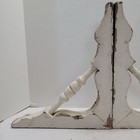 Antique Pair White Victorian Wooden Corbels Gingerbread Porch Trim Decor Shelf