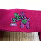 1999 Barney The Purple Dinosaur Beanie Hat Knit Cap Tassel Child Size Pink