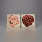 Vintage Mcm Original Oil Painting Pink Red Rose Still Life 24    X 24    Set Of 2