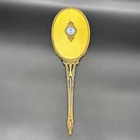 Antique Vanity Hand Mirror French Gilt Ormolu Filigree 1920s Art Nouveau Floral