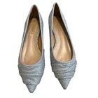 Schutz Flats Pointed Toe Sparkle Metallic Silver Shoes Size 5 5 New Without Box