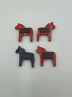 Lot Dala Horse Nils Olsson Vintage Wooden Magnets Sweden