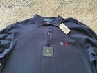 Nwt Ralph Lauren Men Classic Fit Long Sleeve Cotton Mesh Polo Navy Blue L