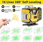 Laser Level 360 Self Leveling  16 Lines 4  360   Green  2 Rechargable Batteries
