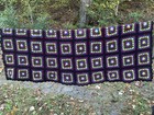 Granny Square Vtg Crochet Roseanne Afghan Lap Blanket Throw 42x64    Black Borders