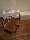 1 12 Dollhouse Miniatures Vintage Farmhouse Table And Chairs 5 Pieces With Boxes