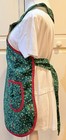 Vintage Handmade Adult Bib Apron Christmas Holly   Berries With Pockets