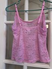 Pink Women s Pink Floral Lace Sheer Camisole Tank Top Adjustable Straps M
