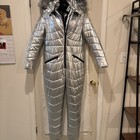 Womens Hooded Warm Poly cotton Padded  Faux Fur Collar Jumpsuit Ski Suit  Large