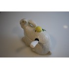 Vintage Ceramic Bunny Rabbit Tureen White With Ladel Japan Excellent Lid Jar