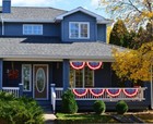 American Flag Banner July 4th Patriotic Bunting Half Fan Porch For Outdoor Decor