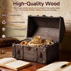 Large Vintage Wooden Treasure Chest Antique Box With Metal Lock Grey