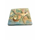 Eisenhardt Studio Pottery Winged Mermaid Relief Ceramic Wall Art Tile Signed