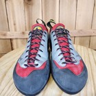 La Sportiva Nago Rock Climbing Shoes Mens 41 5 Us 8 5 Gray Red Lace Up Italy