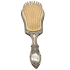 Antique Victorian Silver Plate Hair Brush Ornate Repousse Design