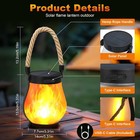 2-pack Solar Flame Lanterns  Usb solar  Waterproof  For Patio yard