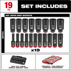 Milwaukee 49-66-6801 19pc Shockwave Impact Duty Socket 3 8    Drive Mm Set