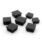 Square Plastic End Caps Bungs Blanking Plugs Tube Box Section Inserts Black