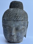 Antique Stone Buddha Sculpture Head Relic Iconic Large 10 Inches Vintage Art