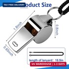 Sportic 3 Pack Stainless Steel Whistles With Lanyard  Loud   Clear Sound Whistle