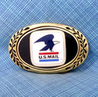 Us Mail Belt Buckle Eagle Emblem Postal Service Solid Brass Nos Vtg 80s   nox486