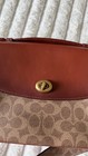 Coach Signature Logo Brown tan Turnlock Shoulder Bag Coin Purse And Card Holder