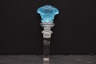 New Versace Rosenthal Frosted Medusa Bottle Stopper Vintage  Aqua blue W Box