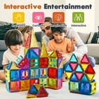 Magnetic Tiles For Kids Age 3-5 4-8 Stem Educational Toys Magnet Building Blocks