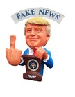 President Trump Funny F k U Democrats Fake News Bobble Middle Finger Bobblehead