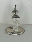 Vintage Grape Cluster Glass Salt   Pepper Shakers W  Metal Stand  3pc Set