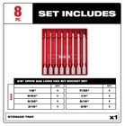 Milwaukee 48-22-9546 8pc 3 8    Drive Long Hex Bit Socket Set - Sae