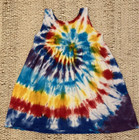 Vintage Rainbow Swirl Tie Dye Dress Girls Size 4 Empire Waist Jumper