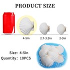10 Pcs 45 Inch Large Scallop Shells Crafts White Natural Seashells Decor