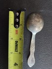 Vintage 1954 Wm Rogers   Son Victorian Rose Silverplate Baby Spoon 4 25  Front