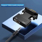 Hdmi Female To Vga Male Converter With Audio Adapter For Pc Laptop Xbox Monitor