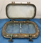 Vintage Brass 15  Oval Porthole Nautical Maritime Ship Salvage Repurpose