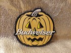 Vintage Budweiser Pinback Button Halloween Pumpkin Jack O Lantern Light Up Eyes