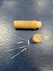 Wooden Antique Needle Holder With Five Needles - Boye Brand -
