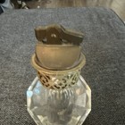 Glass Table Lighter With Ornate Metal Base  Vintage Decorative Design