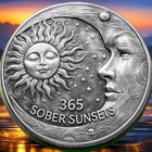     1 Year Sober Aa Chip     Alcoholics Anonymous Sobriety Coin Recovery Medallion