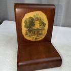 Vintage Wooden Bookends With A Beautiful Scene Nice For Bookshelves Or Man Cave