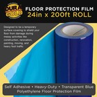 Floor Protection Film  24  X 200  Roll - Self Adhesive Cover  Paint Spills  Dust